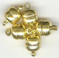 Magnetic - 5 Pair 7x11mm Gold Plated Button Clasp